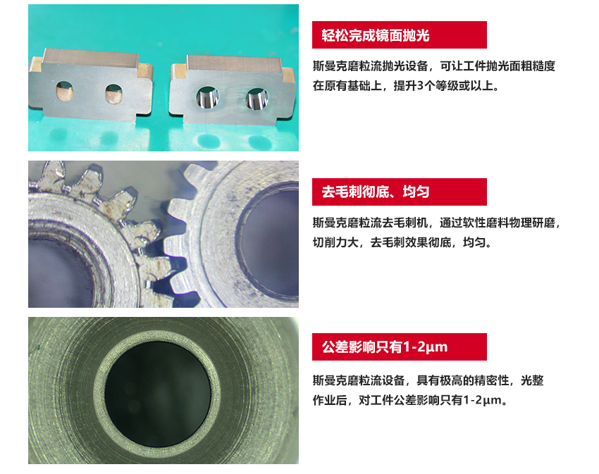 蘇州斯曼克磨粒流設(shè)備公司是專業(yè)生產(chǎn)<a href='http://www.wfweilai.com' target='_blank'><u>流體拋光機(jī)</u></a>設(shè)備廠家,主要拋光機(jī)器型號(hào)有:<a href='http://www.wfweilai.com' target='_blank'><u>流體拋光機(jī)</u></a>,<a href='http://www.wfweilai.com' target='_blank'><u>微孔拋光機(jī)</u></a>,磨粒流拋光機(jī),自動(dòng)拋光機(jī)廣泛應(yīng)用于擠型模具拋光,鎢鋼模具,精沖模具拋光,噴絲板,管件<a href='http://www.wfweilai.com' target='_blank'><u>內(nèi)孔拋光</u></a>,渦輪殼內(nèi)腔,熱流道拋光,沖頭,細(xì)長(zhǎng)管內(nèi)壁拋光.